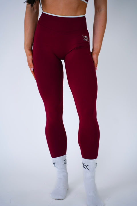 Scrunch Legging in Burgundy, sportlegging dames