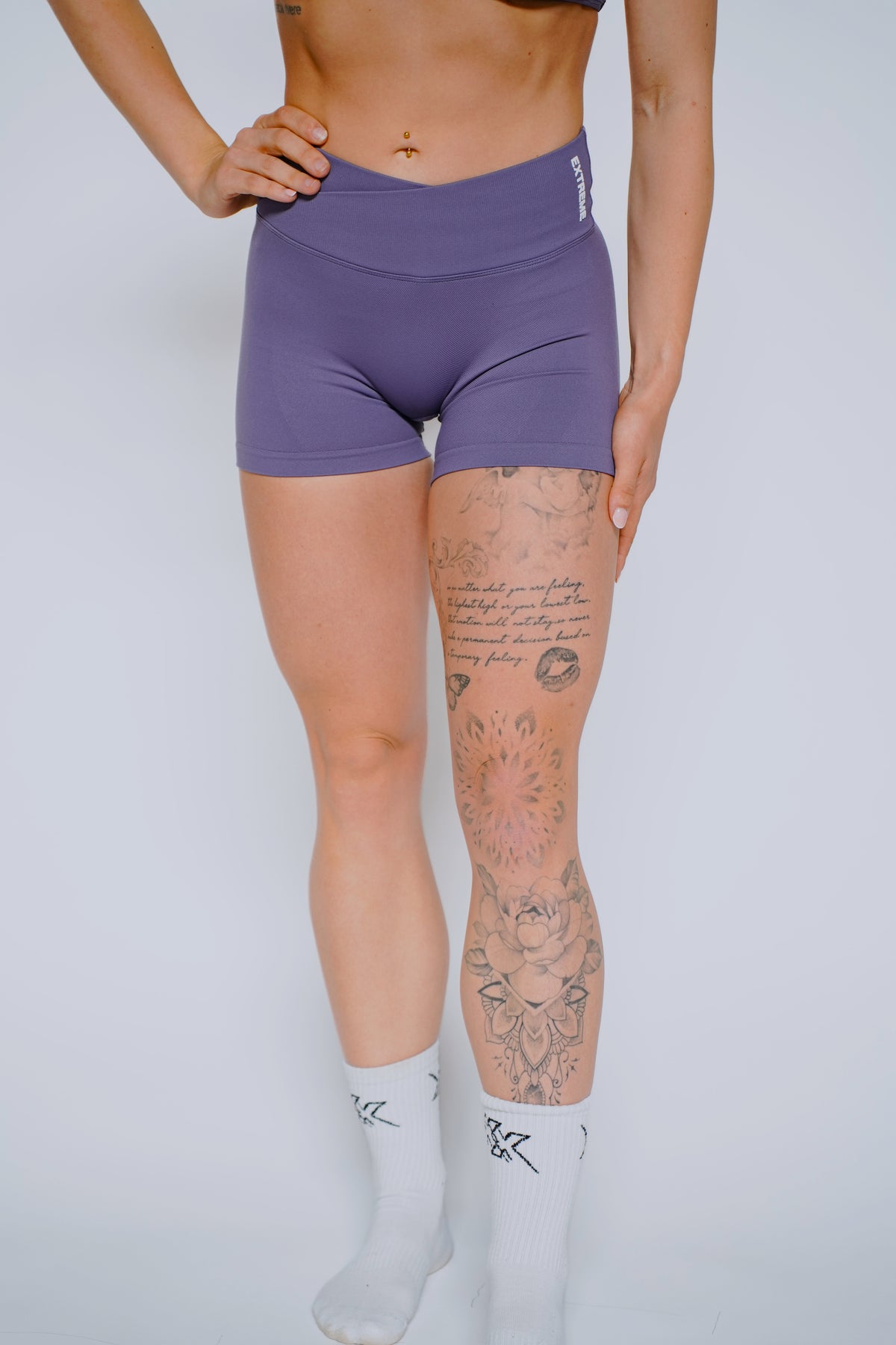 Cross Waist Shorts 4.5"– Mauve Purple