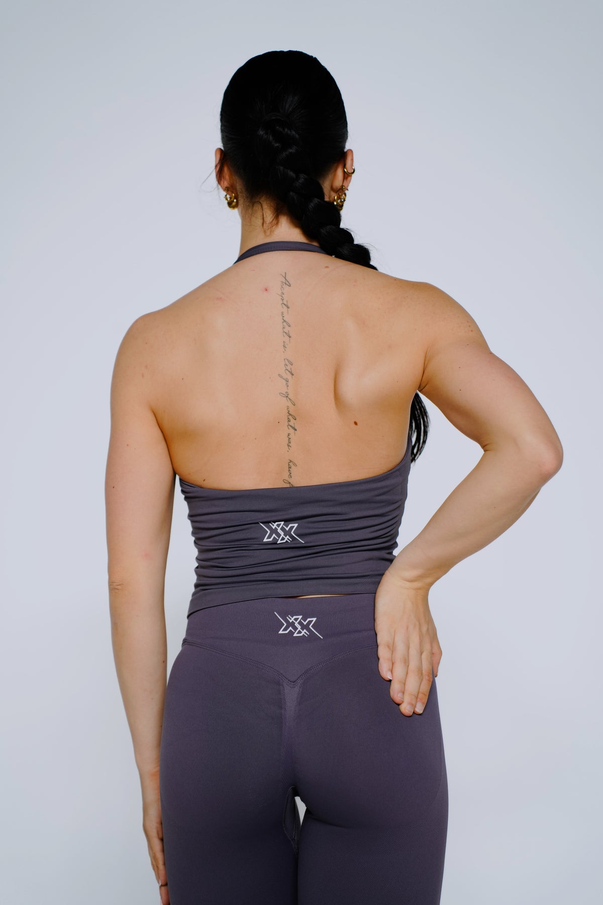 Halter Top in Mauve Purple, sporttop dames, productfoto 2