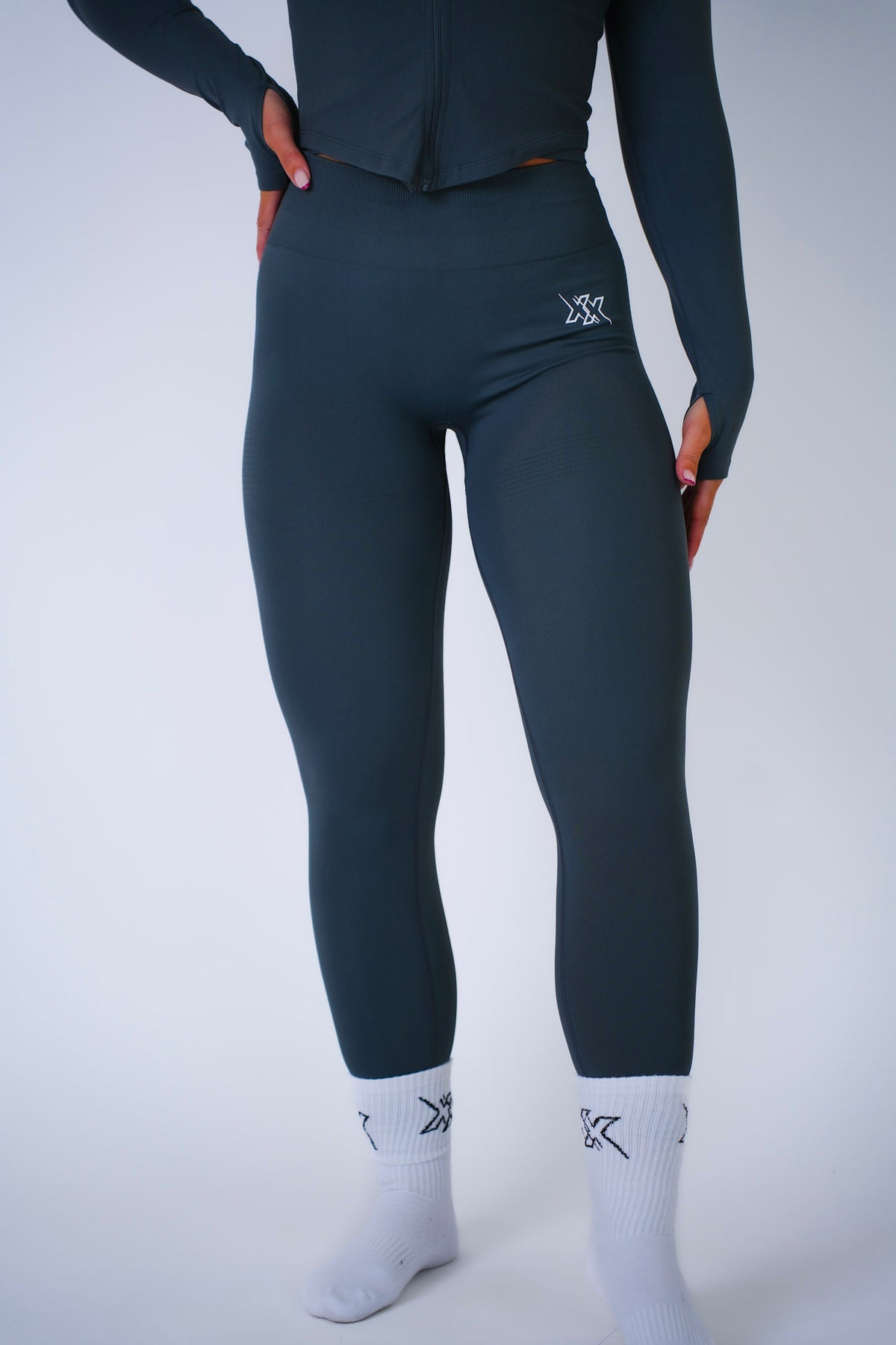 High Waist Leggings in Ash Grey, sportlegging dames