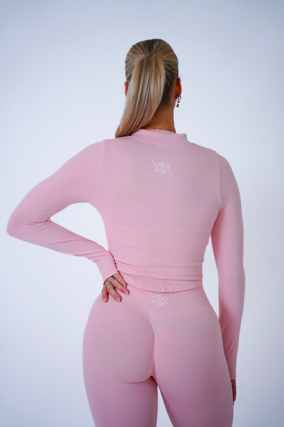 Zip Jacket in Powder Pink, sportvest dames, productfoto 2