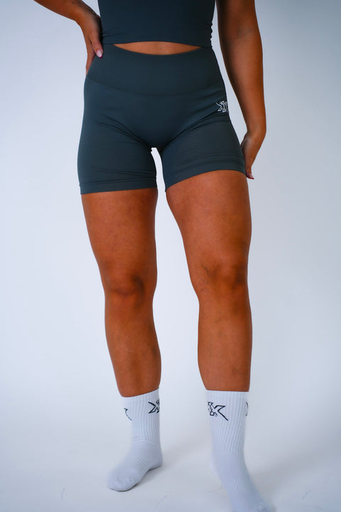 High Waist Short in Ash Grey, sportshort dames