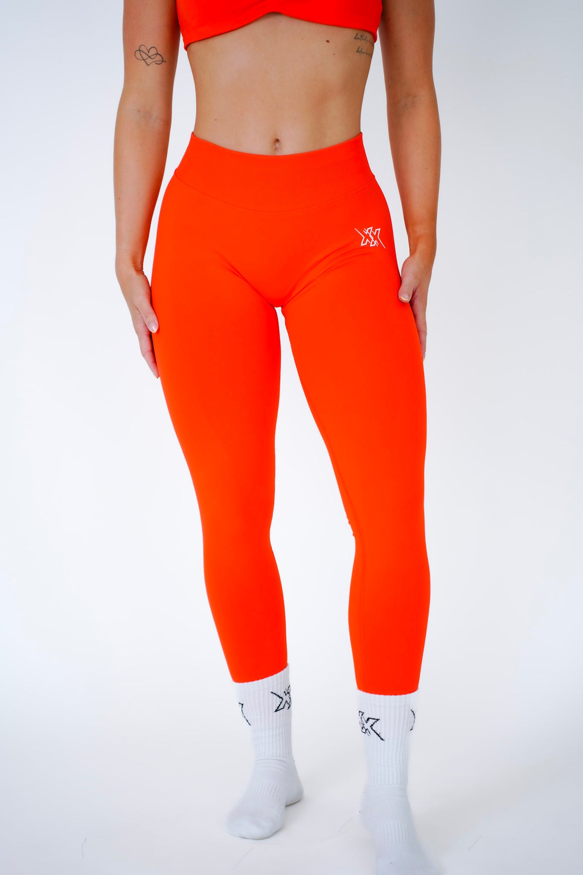 Leggings in Ultra Orange, sportlegging dames, productfoto 2