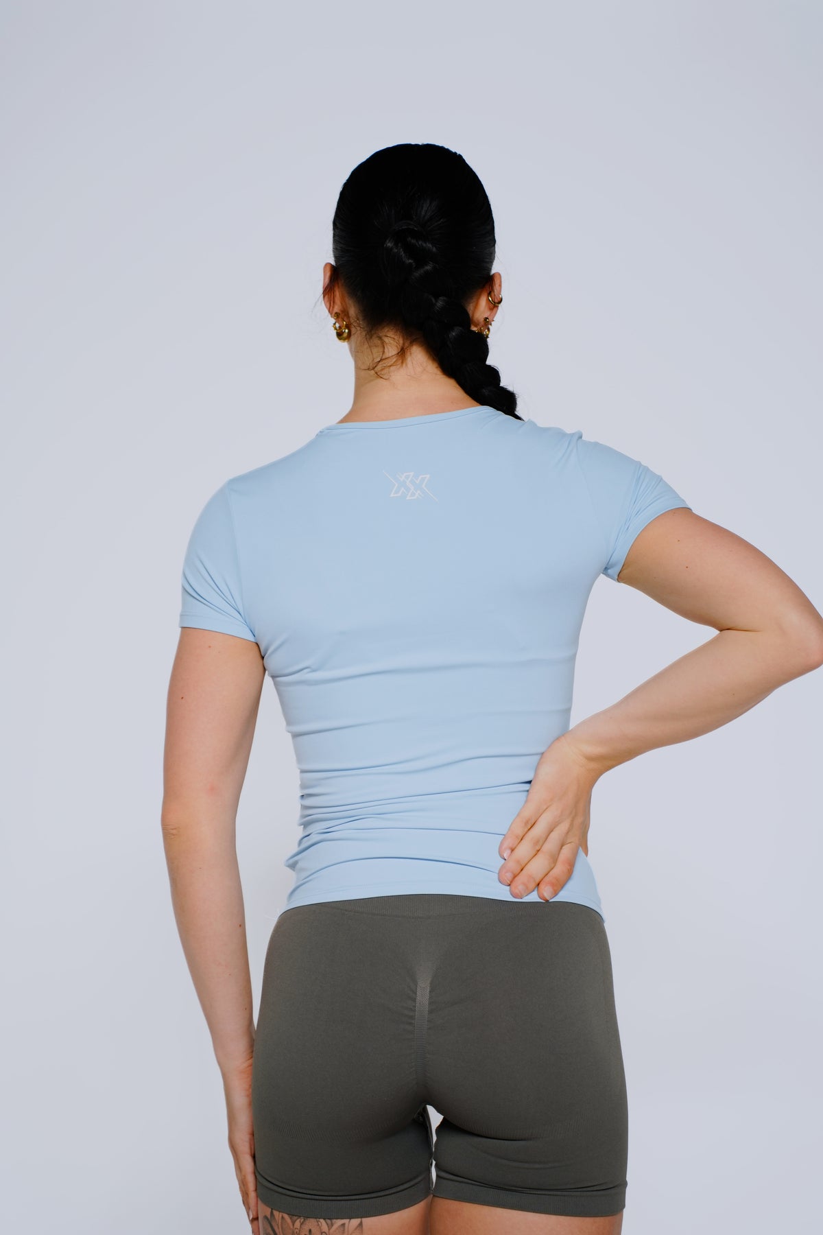 Fitted Shortsleeve in Blue, sporttop dames, productfoto 2