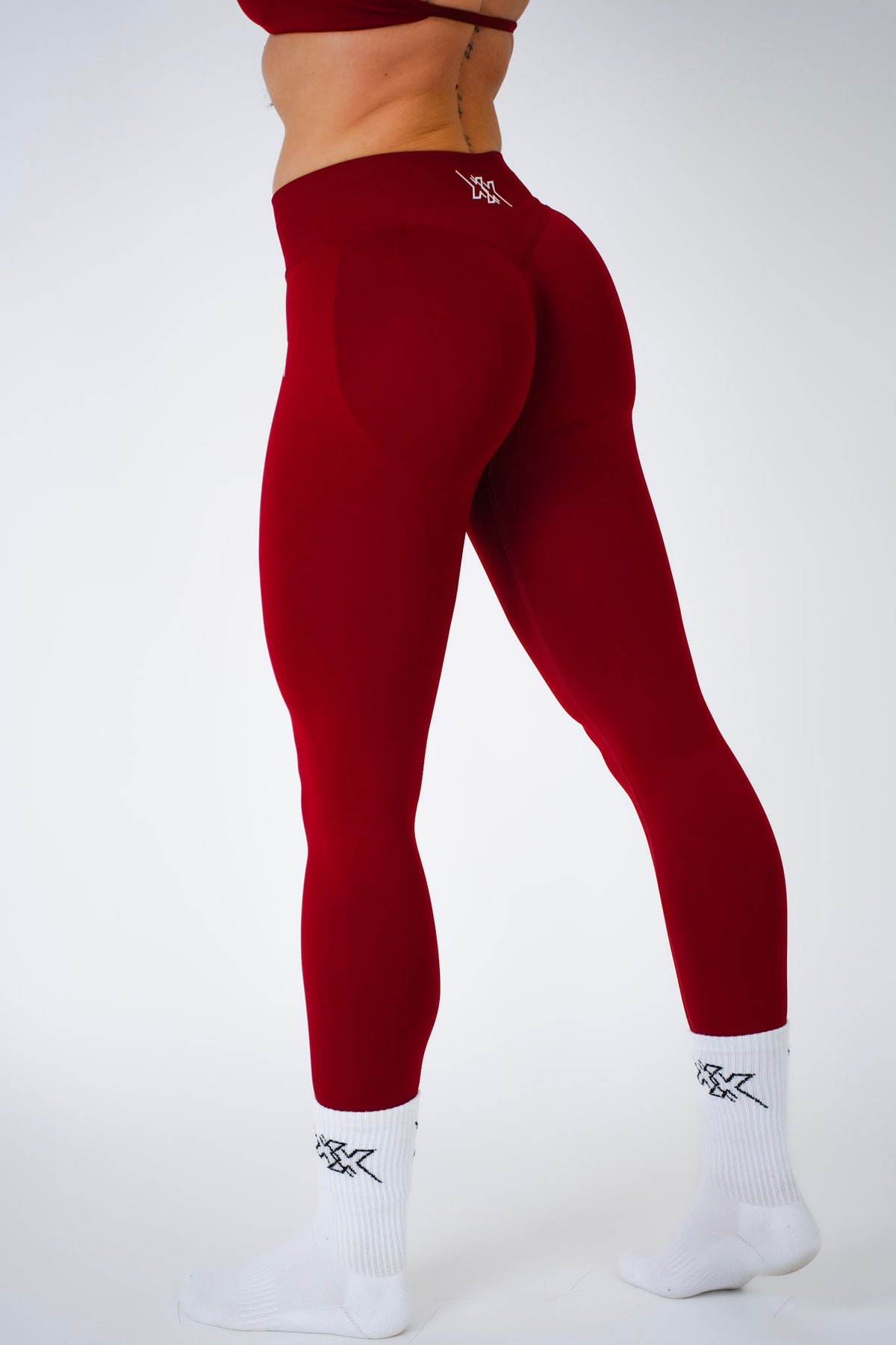 Leggings in Cherry Red, sportlegging dames, productfoto 2
