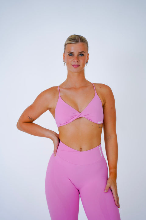 Twist Front Bra in Blossom Pink, sport-bh dames