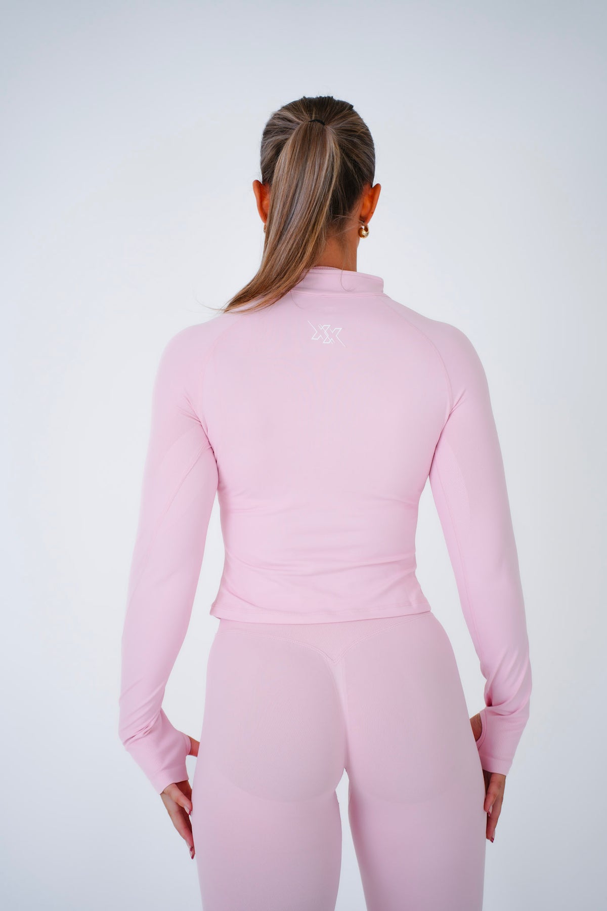 Quarter Zip Top in Blush Pink, sportvest dames, productfoto 2