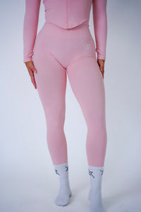 High Waist Leggings in Powder Pink, sportlegging dames