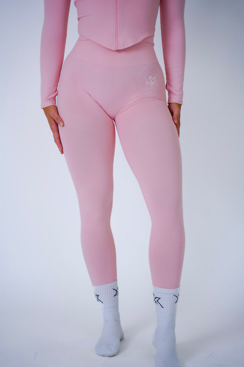 High Waist Leggings in Powder Pink, sportlegging dames