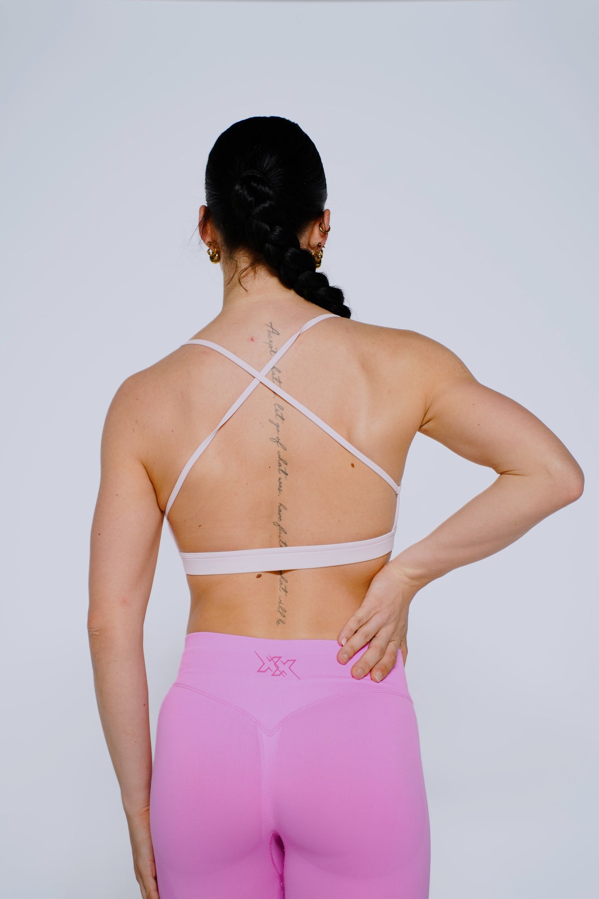 Back Bra in Powder Pink, sport-bh dames, productfoto 2