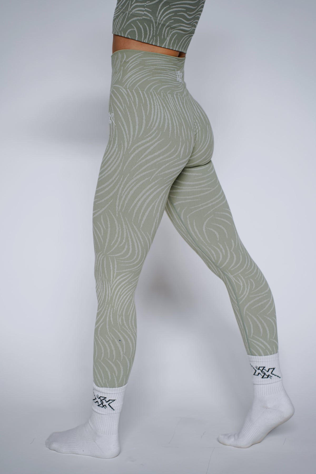 Legging in Viper Green, sportlegging dames, productfoto 2