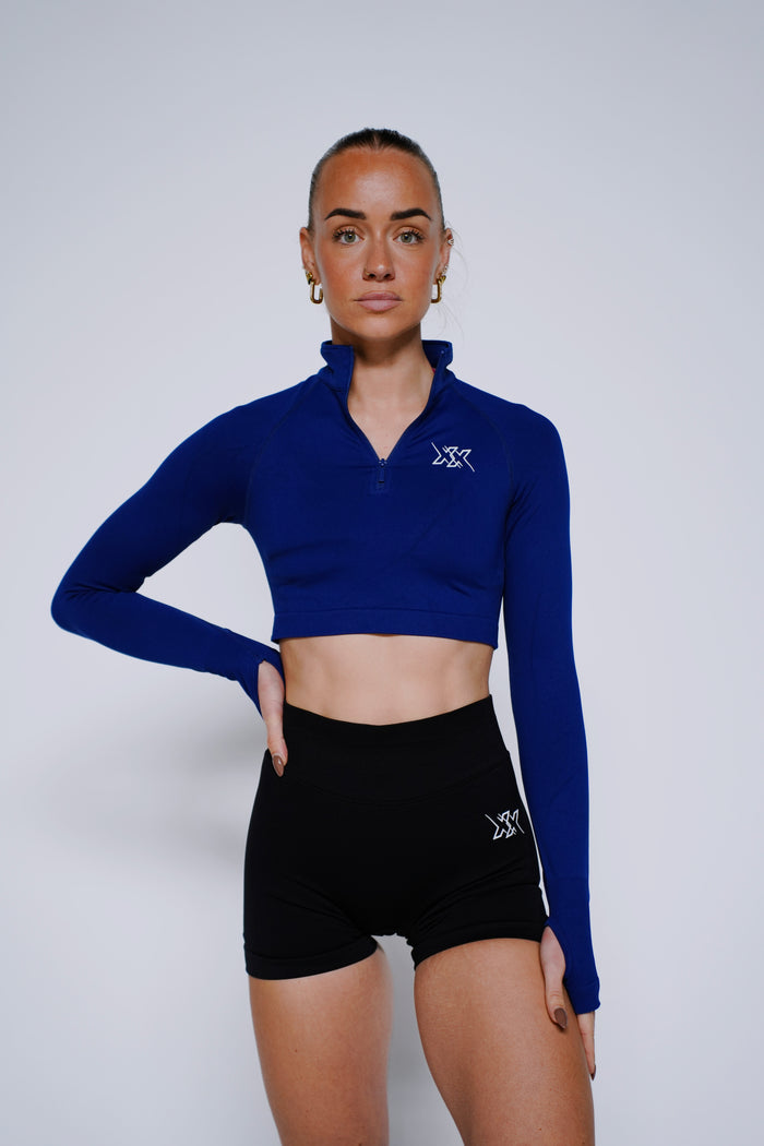 Crop Zipper –  Blue